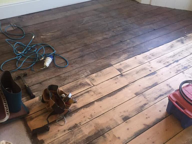 Sanding wooden floors at Strip Wooden Flooring